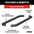 3" Round Black Steel Side Bars, Select Silverado, Sierra 1500 Extended Cab | AOR204054