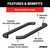 3" Round Black Steel Side Bars, Select Ford F-150 | AOR203039