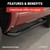 3" Round Black Steel Side Bars, Select Ford F-150 | AOR203039