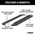 RidgeStep 6-1/2" x 85" Black Steel Running Boards (No Brackets) | AORC2885