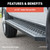 RidgeStep 6-1/2" x 85" Black Steel Running Boards (No Brackets) | AORC2885