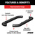 3" Round Black Steel Side Bars, Select Dodge, Ram 1500, 2500, 3500 | AOR205039