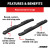 4" Black Steel Oval Side Bars, Select Ford F-150, Lincoln Mark LT | AORS223015