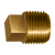 Brass Square Head Plug - 1/4 MPT | 027109-B