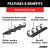 AscentStep 5-1/2" x 75" Black Steel Running Boards, Select Ford F250, F250, F350 | AOR2558014