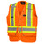 Hi-Vis 600D PU-Coated Oxford Poly Surveyor's Safety Vest - Snap Closure - Hi-Vis Orange - M | SWXV1010350-M