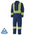 Hi-Vis Quilted Cotton Duck Safety Coveralls - Zipper Closure - Navy - S | SWXV206098A-S