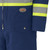 Hi-Vis Quilted Cotton Duck Safety Coveralls - Zipper Closure - Navy - S | SWXV206098A-S