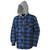 Quilted Polar Fleece Hooded Shirt – Royal/Black Plaid – M | SWXV3080393-M