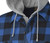 Quilted Polar Fleece Hooded Shirt - Royal/Black Plaid - S | SWXV3080393-S