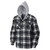 Quilted Polar Fleece Hooded Shirt – Blue/Grey Plaid – XL | SWXV3080396-XL