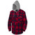 Quilted Polar Fleece Hooded Shirt – Red/Black Plaid – M | SWXV3080397-M