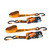 2 Pk 1" X 12' Ratchet Strap W/ Orange Gorilla Grip Handle W/ Cap Locks (Orange Webbing) | 0GG92004