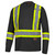 Hi-Vis Bird's-Eye Long-Sleeved Safety Shirt - Black | SWXV1051270