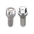 Chrome Cone Seat Lug Bolt Wheel Installation Kit for 5 Lug Vehicles (M14x1.25 Thread Size); Set of 16 Lug Bolts, 4 Wheel Locks, 1 Key & 1 Key Storage Pouch. | 46267226