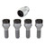 Black Bolt Style Cone Seat Wheel Lock Set (M12 x 1.5) - Set of 4 Locks and 1 Key | 46227178