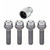 Chrome Bolt Style Radius Seat Lock Bolt Set (M12 x 1.5 Thread Size) - Set of 4 Locks and 1 Key | 46228023