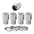 Chrome Regular Shank Wheel Lock Set (M12 x 1.5 Thread Size) - Set of 4 Locks, 4 Washers and 1 Key | 46221156