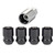 Black Cone Seat Wheel Lock Set (1/2-20 Thread Size) - Set of 4 Locks and 1 Key | 46224025
