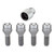 Chrome Bolt Style Cone Seat Wheel Lock Set (M12 x 1.25 Thread Size) - Set of 4 Locks and 1 Key | 46227261