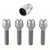Chrome Bolt Style Cone Seat Wheel Lock Set (M12 x 1.5 Thread Size) - Set of 4 Locks and 1 Key | 46227013