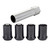 Black Tuner Style Cone Seat Wheel Lock Set (M12 x 1.5 Thread Size) - Set of 4 Locks and 1 Key | 46225357