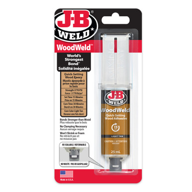 J-B Weld WoodWeld Syringe Tan Wood Adhesive - Strength 3770