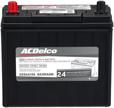 ACDelco Battery, BCI Group 24, 24 Month Warranty Hybrid AGM,