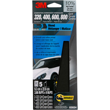 POLIWELL 3-Pack 5000 Grit Auto Sandpaper - 3.6" X 9" Fine Grit Wet Sanding Sheets For Car Scratch Polish & Refined Finishes