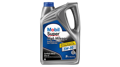 Mobil 1 Super High Mileage 5W30 Semi-Synthetic Engine Oil -
