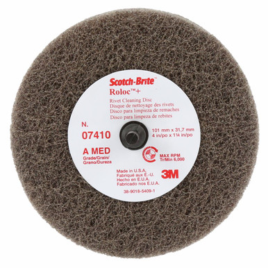 Tumble Disc Rivet 3M Scotch-Brite Rivet Cleaning Disc, Medium, 4