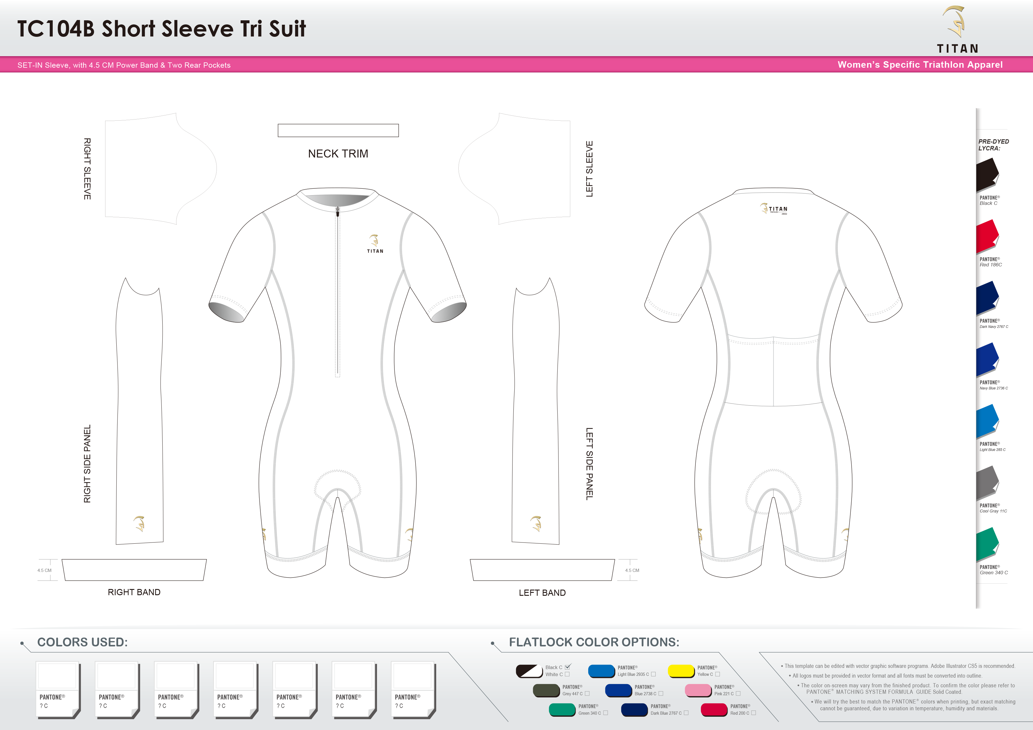 TC104B Women's Short Sleeve Tri Suit