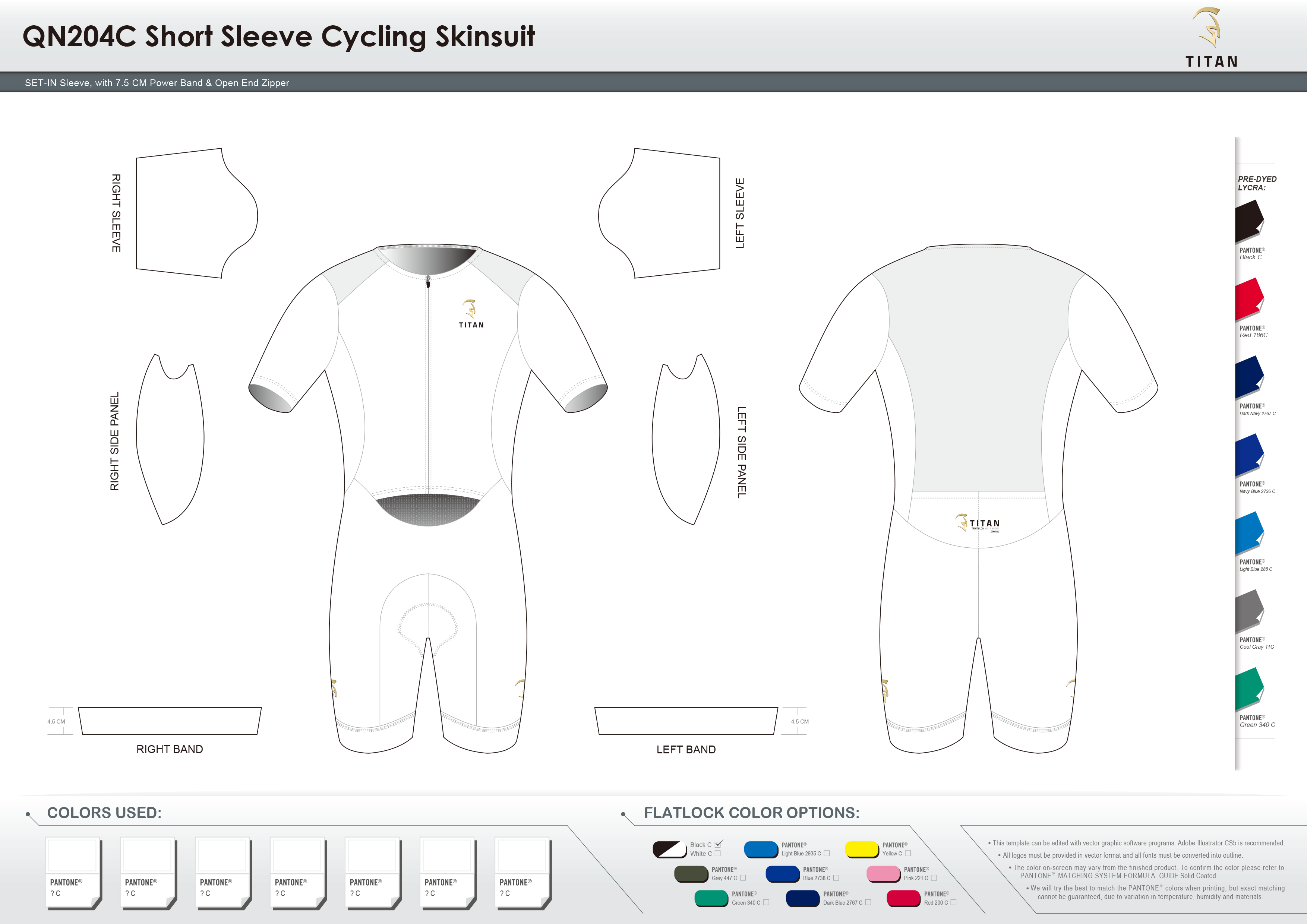 TC118B Short Sleeve Cycling Skinsuit(Fit2Tri Templet)