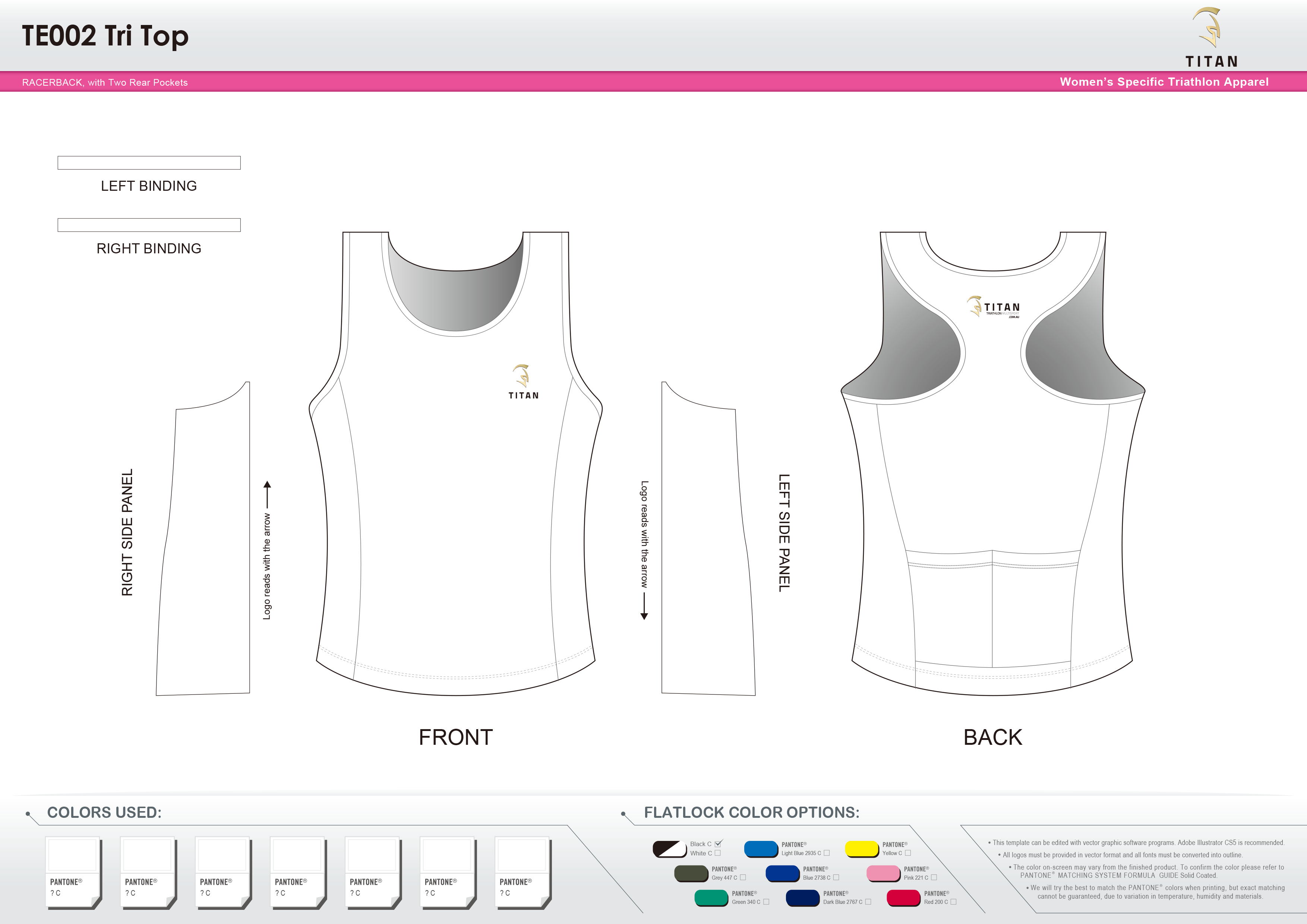 TE002 Women's Racer Back Tri Singlet