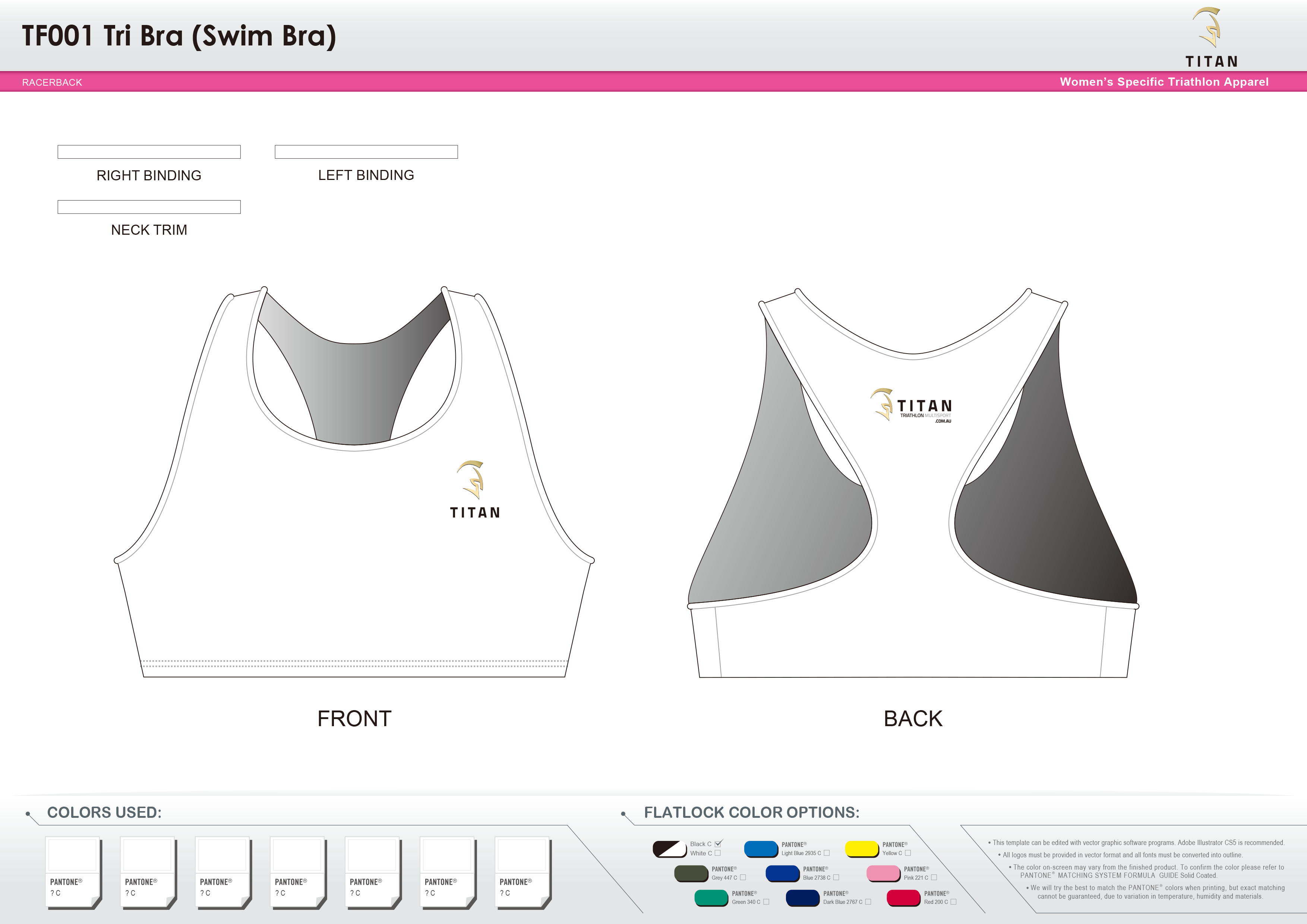 TF001 Women's Racerback Tri Bra