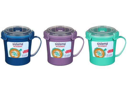 Sistema Microwave Soup Mug, 2.8 Cup, Medium Assorted Colours