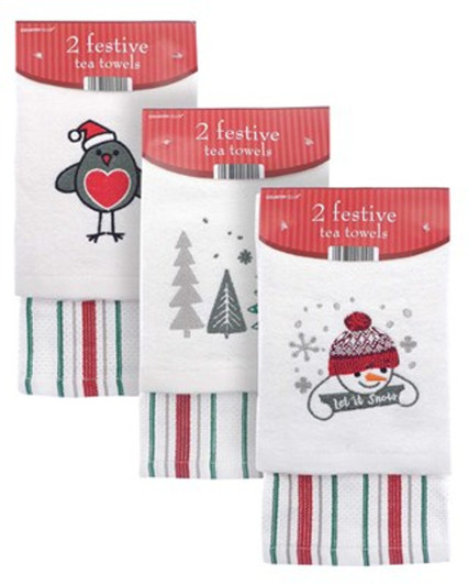 Christmas in the Country Cotton Tea Towels - Set of 2