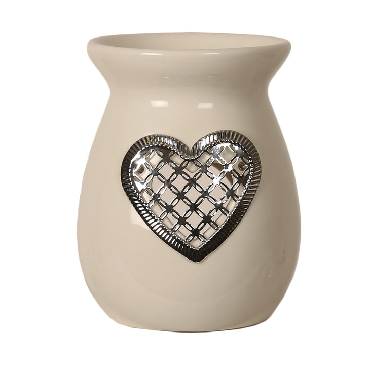 Aroma Silver Heart Melt Burner 13.5cm