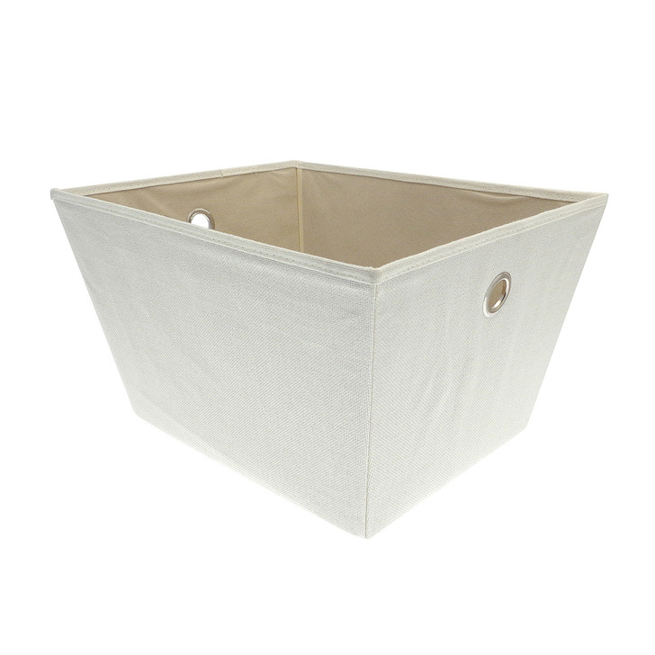 Country Club Woven Large Storage Tote Cream