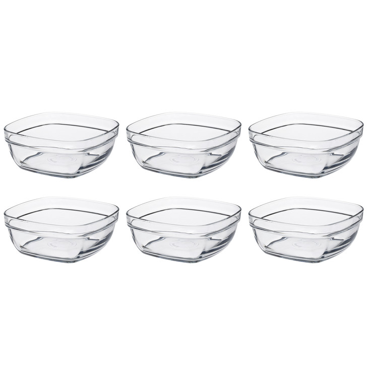 Duralex Set of 6 Square Stacking Bowls 14cm