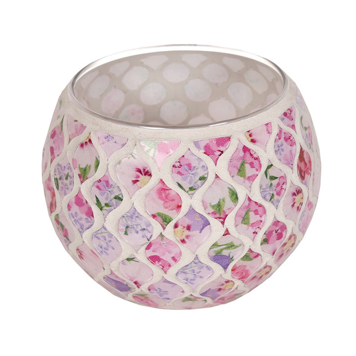Straits Floral Globe Tealight Holder Pink
