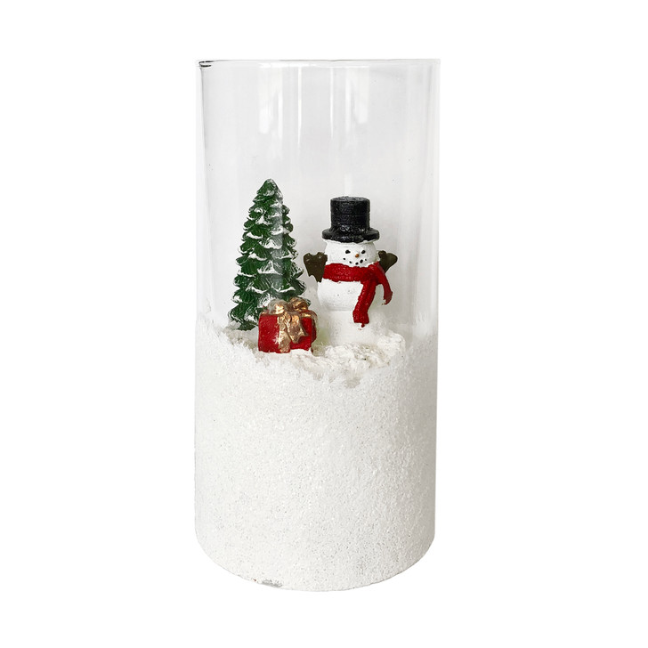 Straits LED Xmas Glass Cylinder Snowman
