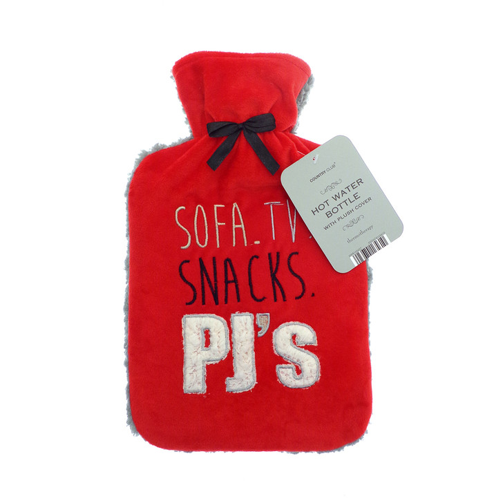 Country Club Sherpa Back Hot Water Bottle PJs