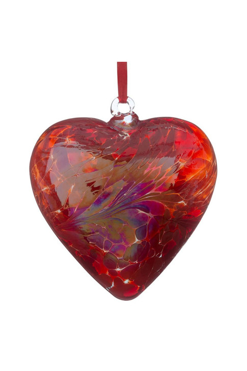 Sienna Glass 8cm Friendship Heart Red