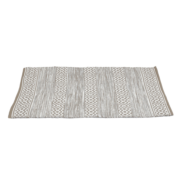 Country Club PET Rug Diamond Stripe Stone 70 x 130cm