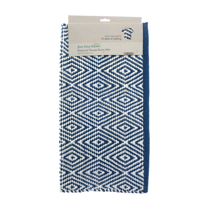 Country Club Shower Mat Diamond Blue