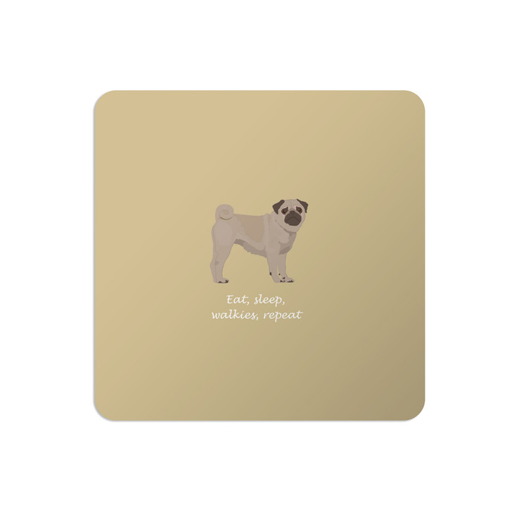 Bailey and Friends Dog Placemat Pug Mustard