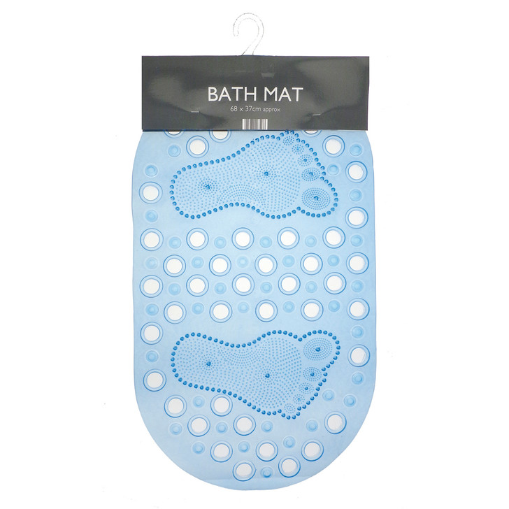 Country Club Oval PVC Bath Mat Blue