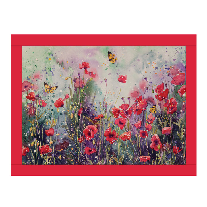 iStyle Poppy Field Faux Leather Lap Tray