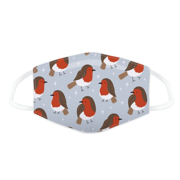 Puckator Christmas Robins Face Covering Large
